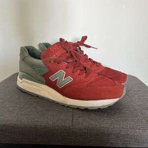 New Balance x Concepts Red and Green Athletic Shoes